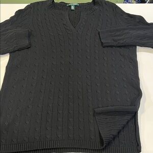 Ralph Lauren - xl, black cable knit sweater tunic